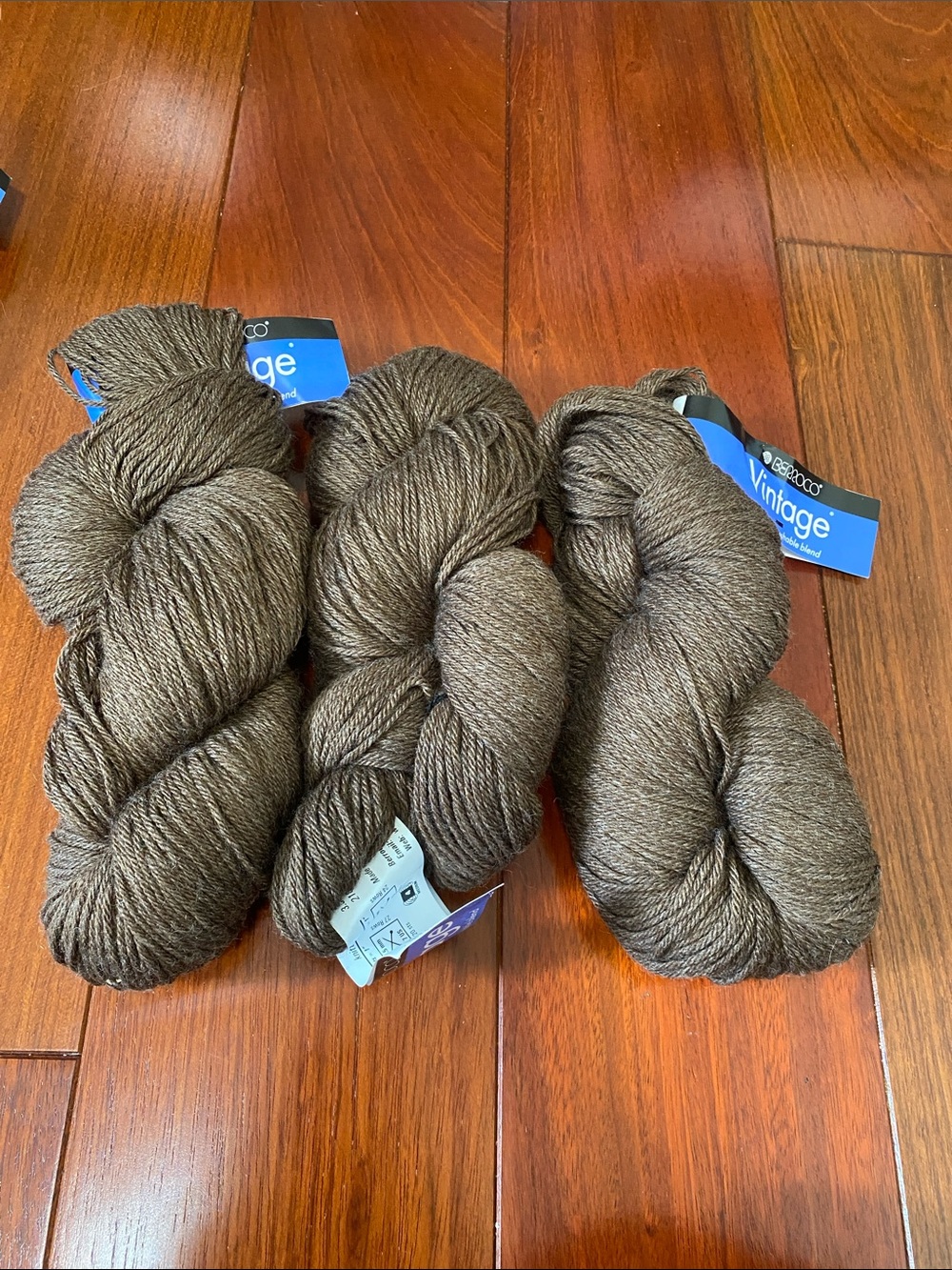 3 Berroco Vintage Yarn Skeins - Brown